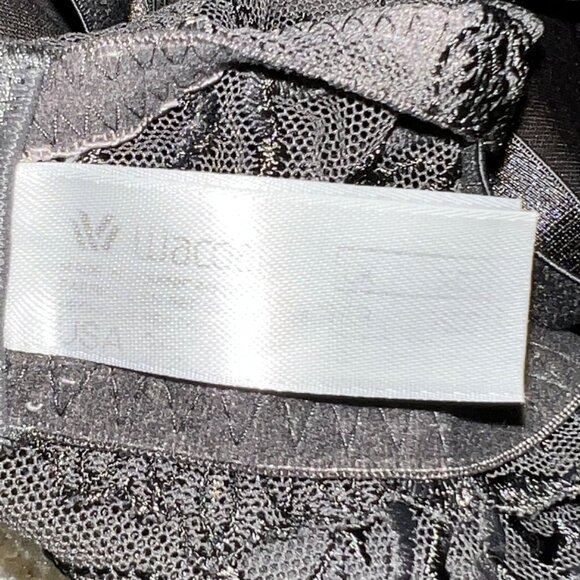 Wacoal A Rose iWomens Lace Embroidered Underwire Bra Size 34DD Gray Nylon/Spande - Picture 4 of 6